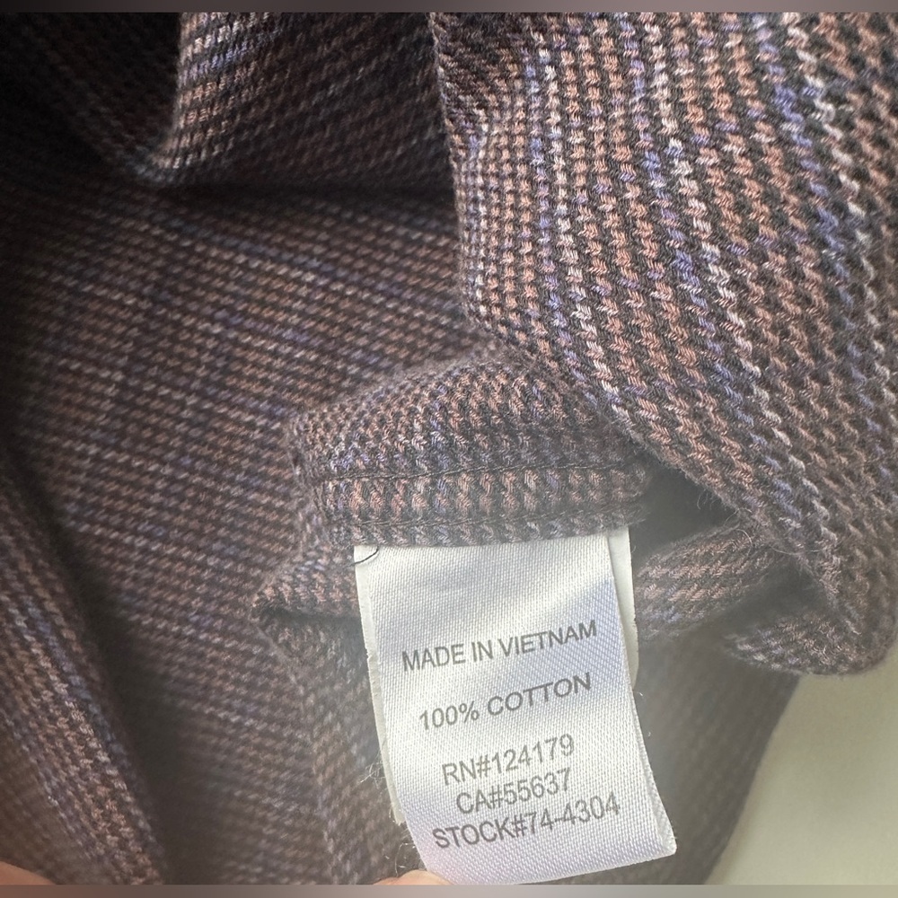 Johnston & Murphy Multicolor Plaid Soft 100% Cotton Button Up Shirt Men’s Large - Picture 6 of 6